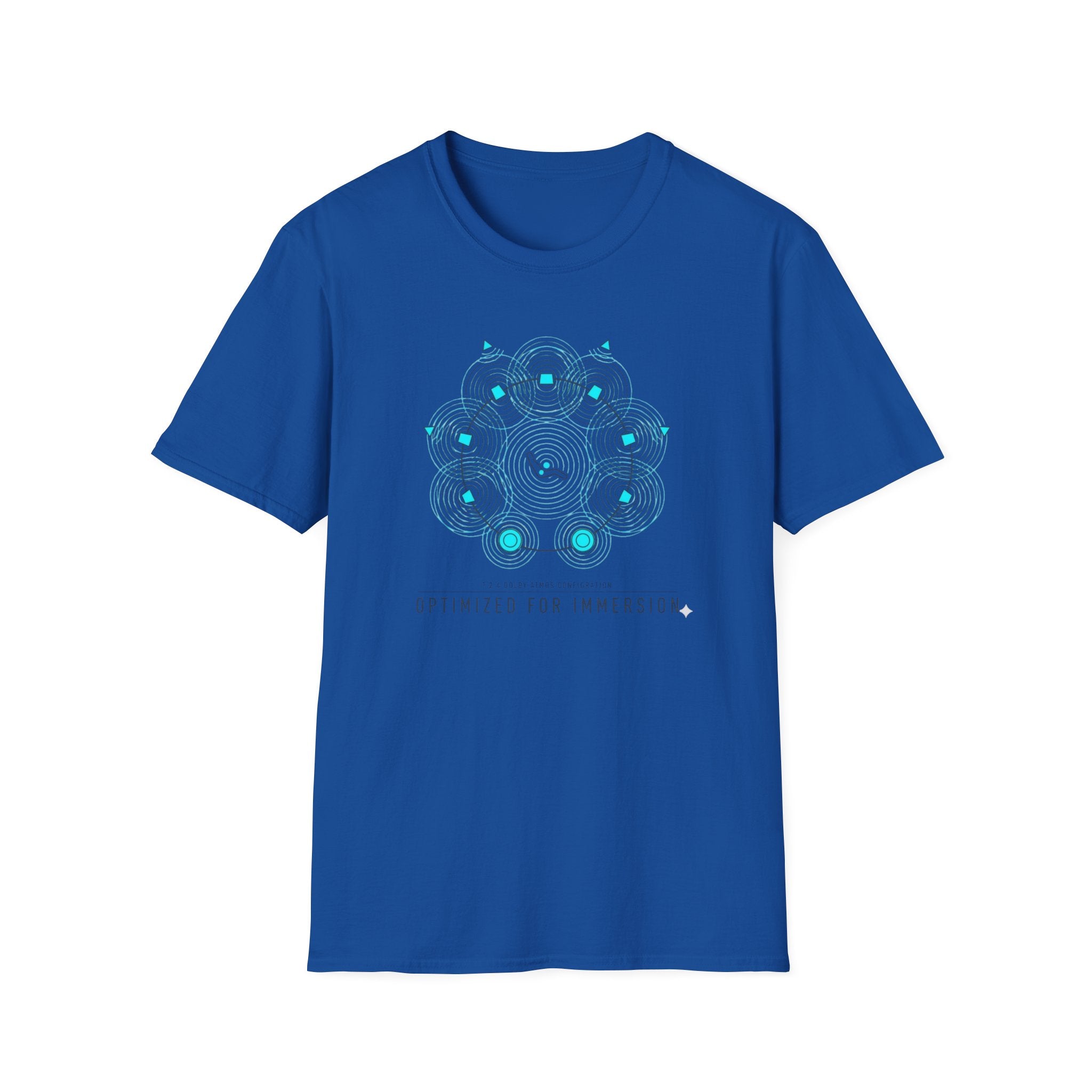 Geometric Mandala T-Shirt — Subtle Blue Circular Pattern