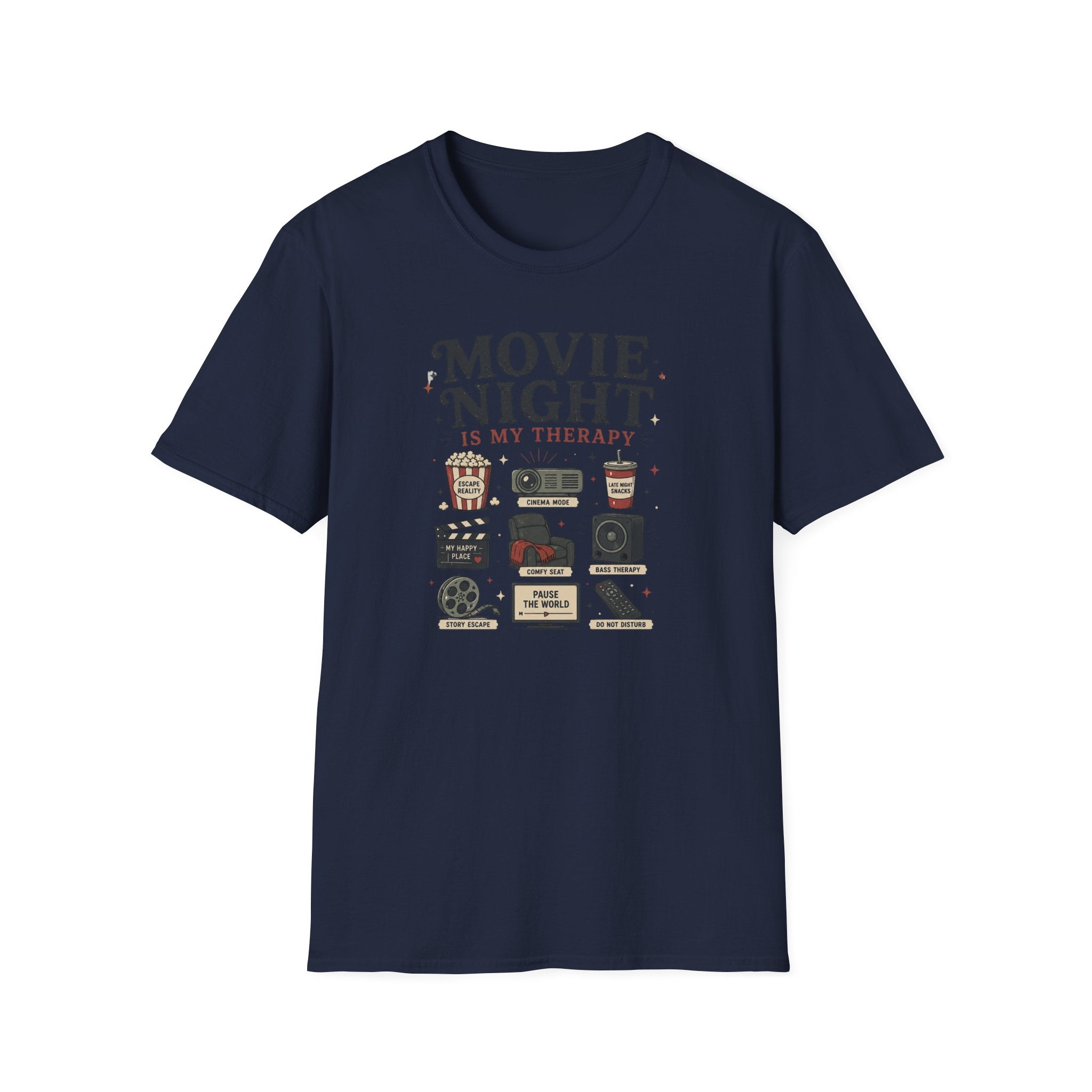 Movie Night Is My Therapy  T-Shirt