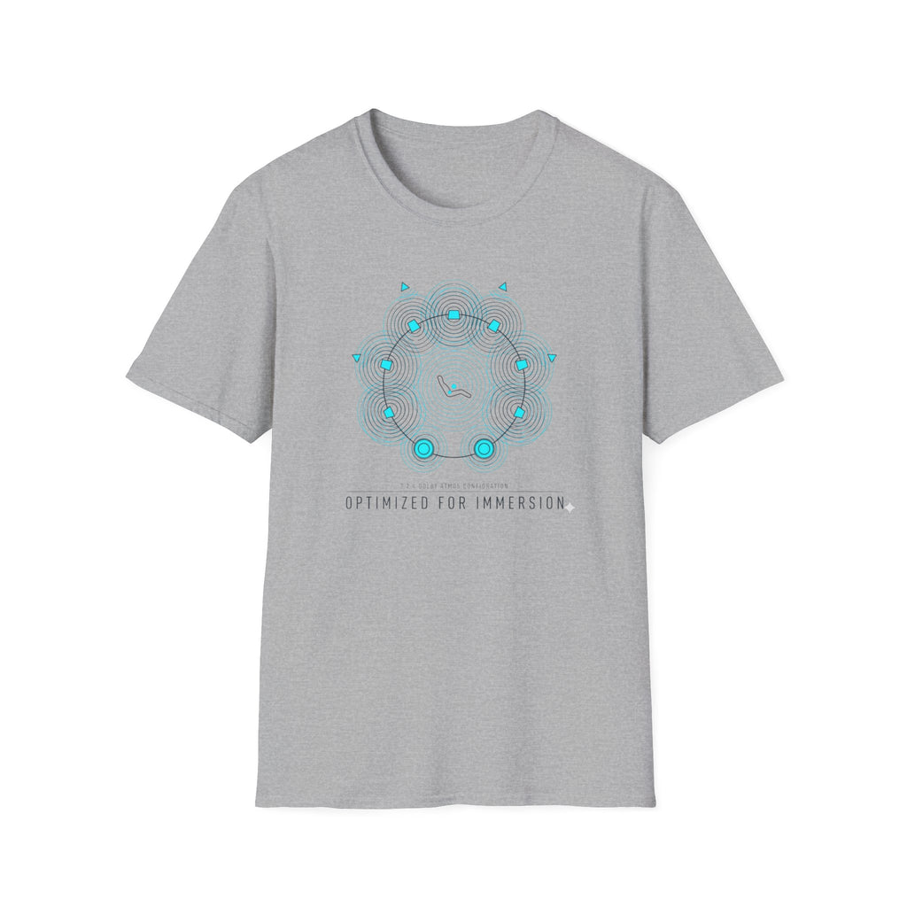 Geometric Mandala T-Shirt — Subtle Blue Circular Pattern