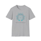 Geometric Mandala T-Shirt — Subtle Blue Circular Pattern