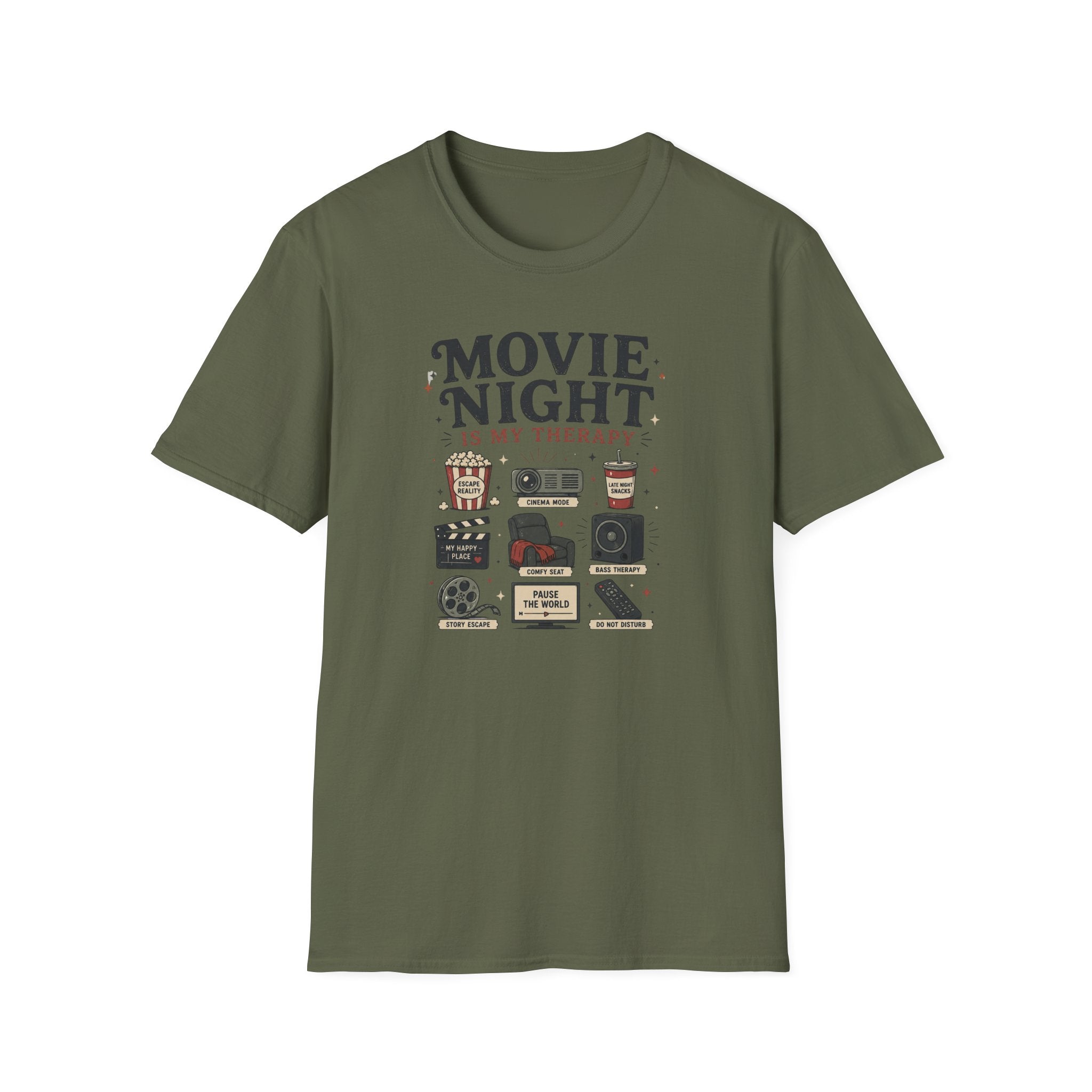 Movie Night Is My Therapy  T-Shirt