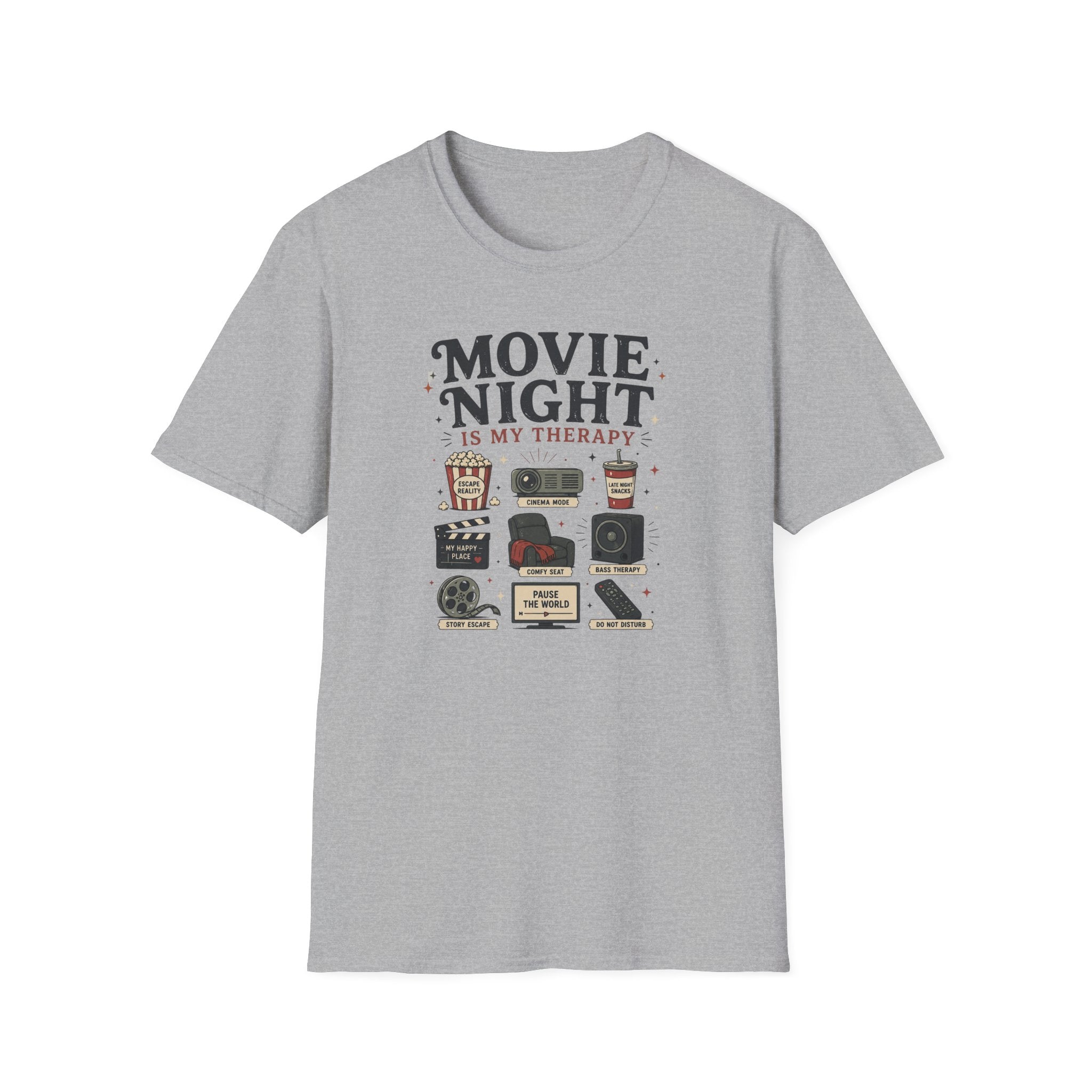 Movie Night Is My Therapy  T-Shirt