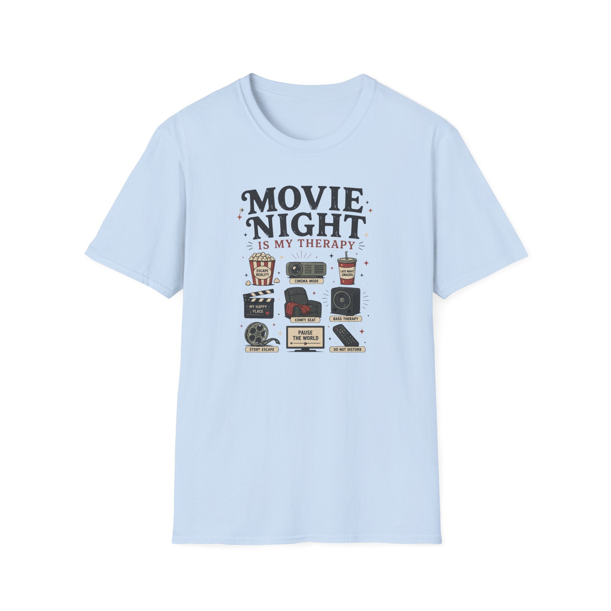 Movie Night Is My Therapy  T-Shirt