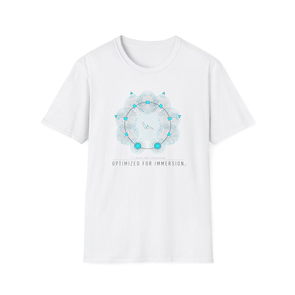 Geometric Mandala T-Shirt — Subtle Blue Circular Pattern