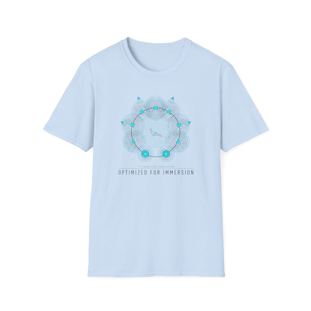 Geometric Mandala T-Shirt — Subtle Blue Circular Pattern